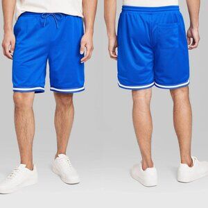 Large - Mens 8in Regular Fit Pull-On Shorts - Original Use - Cobalt Blue